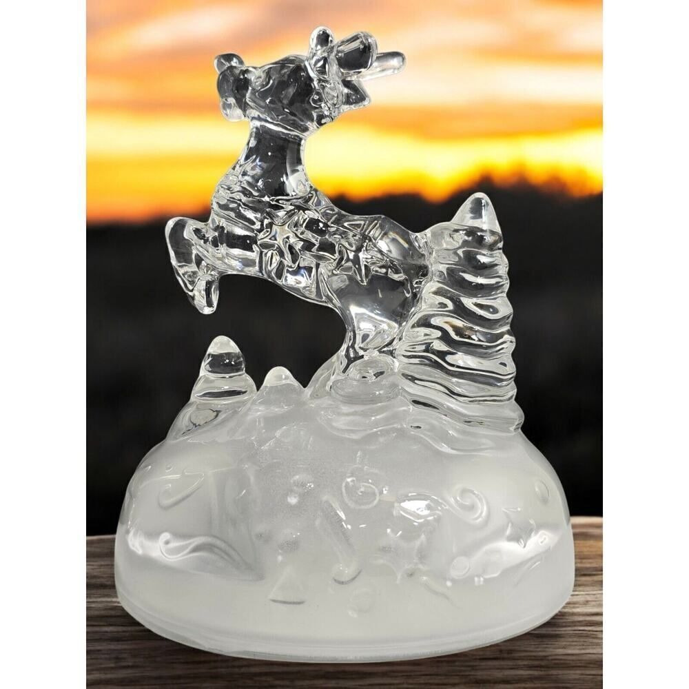 Cristal d'Arques France Rudolph Red Nosed Reindeer Crystal Christmas